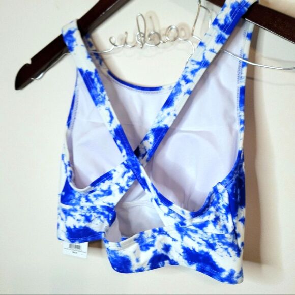 SO High Neck Bikini Top Blue and White Size Small - Picture 6 of 10